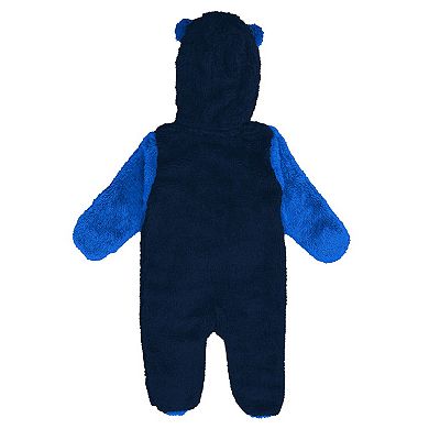 Infant & Newborn Outerstuff Navy Dallas Mavericks Stay Napping Fleece Bunting Full-Zip Hooded Sleeper