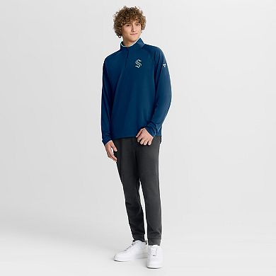Men's Fanatics Deep Sea Blue Seattle Kraken Authentic Pro Rink Training Quarter-Zip Pullover