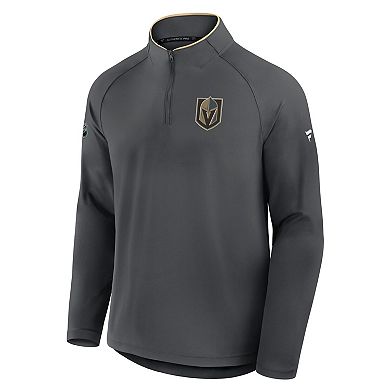 Men's Fanatics Gray Vegas Golden Knights Authentic Pro Rink Training Quarter-Zip Pullover
