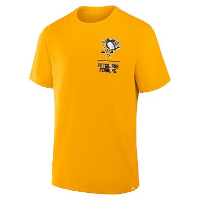 Men's Fanatics Gold Pittsburgh Penguins Crash The Net Legacy T-Shirt