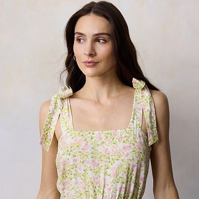 Petite LC Lauren Conrad Fit & Flare Midi Dress with Tie Straps