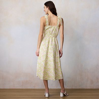 Petite LC Lauren Conrad Fit & Flare Midi Dress with Tie Straps