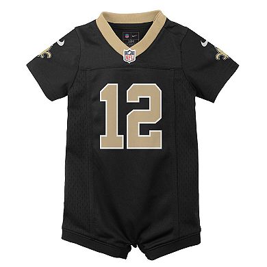 Newborn & Infant Nike Chris Olave Black New Orleans Saints Game Romper Jersey