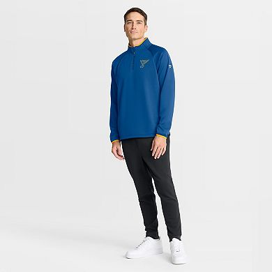 Men's Fanatics Blue St. Louis Blues Authentic Pro Rink Raglan Quarter-Zip Pullover