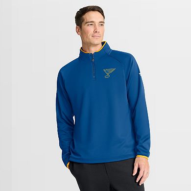 Men's Fanatics Blue St. Louis Blues Authentic Pro Rink Raglan Quarter-Zip Pullover