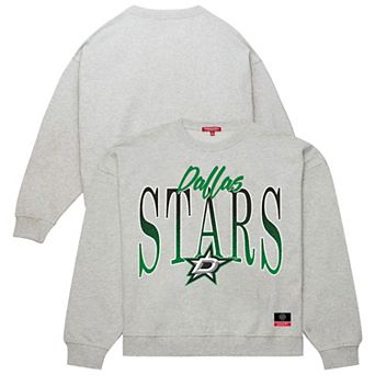 Women's Mitchell & Ness Heather Gray Dallas Stars Hockey Night Sweatshirt