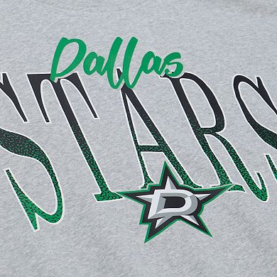 Women's Mitchell & Ness Heather Gray Dallas Stars Hockey Night Sweatshirt