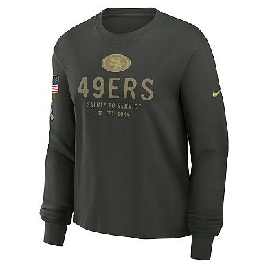 Women's Nike Dark Green San Francisco 49ers 2025 Salute to Service Sideline Dri-FIT Long Sleeve T-Shirt