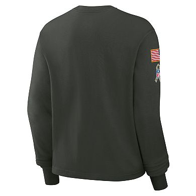 Women's Nike Dark Green San Francisco 49ers 2025 Salute to Service Sideline Dri-FIT Long Sleeve T-Shirt