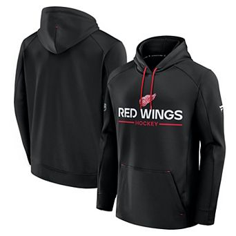 Men's Fanatics Black Detroit Red Wings Authentic Pro Rink Hoodie