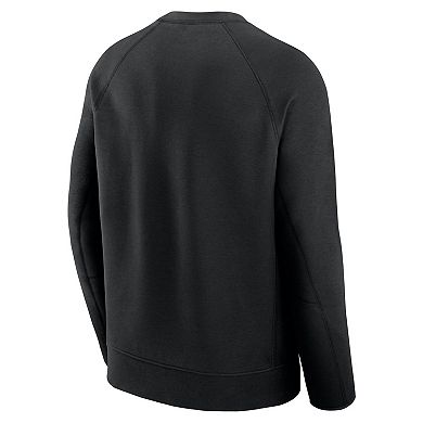 Men's Nike Black Atlanta Braves Tech Fleece Raglan Sweatshirt