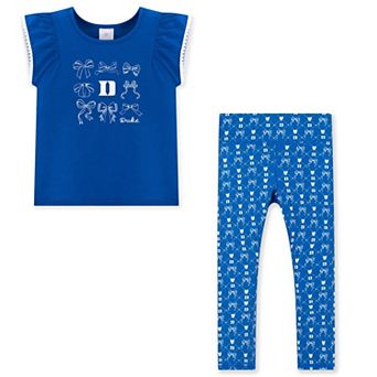 Girls Toddler ZooZatz Royal Duke Blue Devils Tri-Blend Bow Legging and Shirt Set