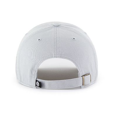 Men's '47 Gray Brooklyn Nets Core Logo Clean Up Adjustable Hat