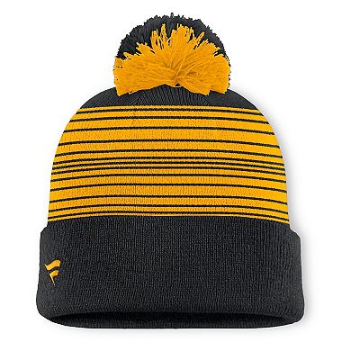 Men's Fanatics Black Pittsburgh Penguins Fundamental Spirit Cuffed Pom Knit Hat