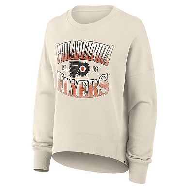 Women's Fanatics Cream Philadelphia Flyers Oversized Slice Pullover Sweatshirt