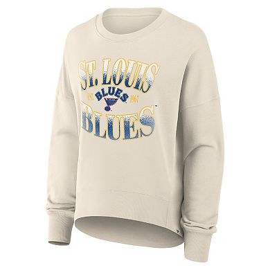 Women's Fanatics Cream St. Louis Blues Oversized Vintage Slice Pullover Sweatshirt