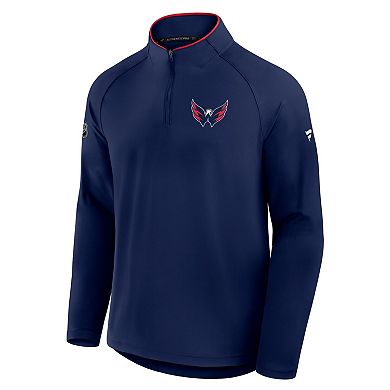Men's Fanatics Navy Washington Capitals Authentic Pro Rink Training Quarter-Zip Pullover