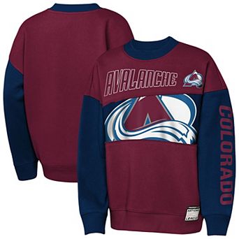 Youth Outerstuff Burgundy/Navy Colorado Avalanche Impact Player Sweatshirt