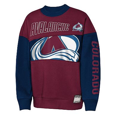 Youth Outerstuff Burgundy/Navy Colorado Avalanche Impact Player Sweatshirt