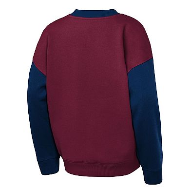 Youth Outerstuff Burgundy/Navy Colorado Avalanche Impact Player Sweatshirt