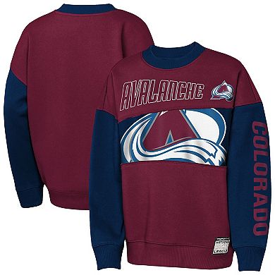 Youth Outerstuff Burgundy/Navy Colorado Avalanche Impact Player Sweatshirt