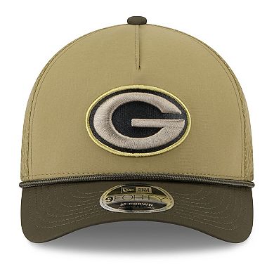 Youth New Era Green/Dark Green Green Bay Packers 2025 Salute to Service 9FORTY A-Frame Adjustable Hat