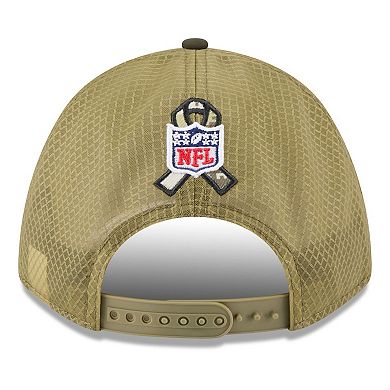 Youth New Era Green/Dark Green Green Bay Packers 2025 Salute to Service 9FORTY A-Frame Adjustable Hat