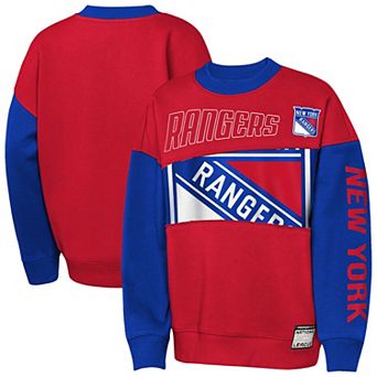 Youth Outerstuff Red/Blue New York Rangers Impact Player Sweatshirt