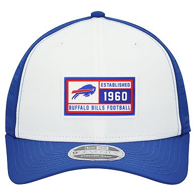 Men's New Era White/Royal Buffalo Bills Established Patch 9SEVENTY Adjustable Hat
