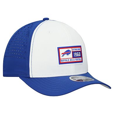 Men's New Era White/Royal Buffalo Bills Established Patch 9SEVENTY Adjustable Hat
