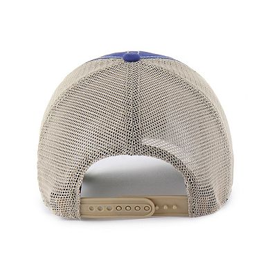 Men's '47 Royal/Tan Philadelphia 76ers Wabash Patch Clean Up Adjustable Hat