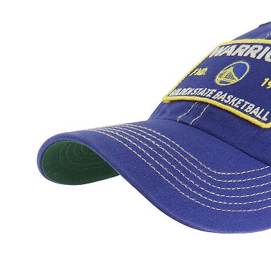 Men's '47 Royal/Tan Golden State Warriors Wabash Patch Clean Up Adjustable Hat