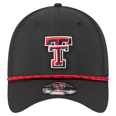 Men's New Era Black Texas Tech Red Raiders Rope 39THIRTY Flex Hat
