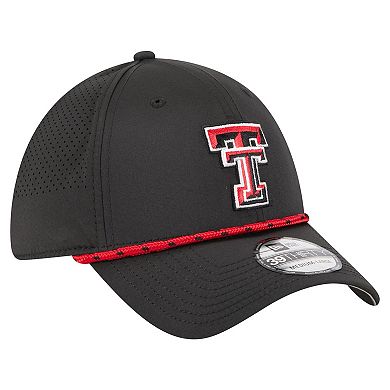 Men's New Era Black Texas Tech Red Raiders Rope 39THIRTY Flex Hat