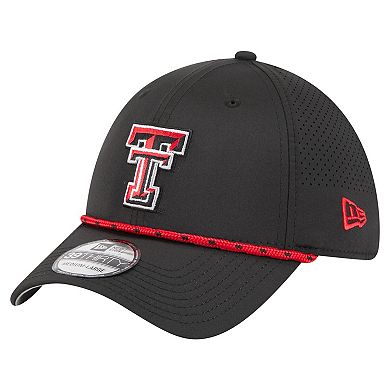 Men's New Era Black Texas Tech Red Raiders Rope 39THIRTY Flex Hat