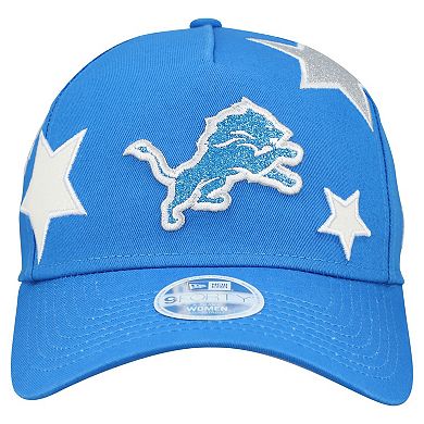 Women's New Era Blue Detroit Lions Stardom A-Frame 9FORTY Adjustable Hat