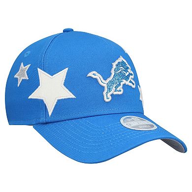 Women's New Era Blue Detroit Lions Stardom A-Frame 9FORTY Adjustable Hat