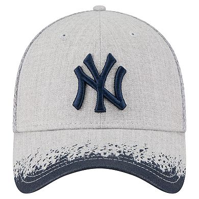 Men's New Era Gray New York Yankees Visor Paint Splatter 39THIRTY Flex Hat