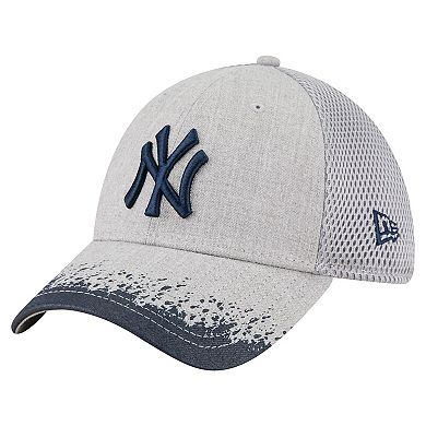 Men's New Era Gray New York Yankees Visor Paint Splatter 39THIRTY Flex Hat