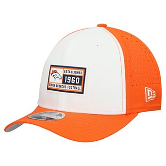 Men's New Era White/Orange Denver Broncos Established Patch 9SEVENTY Adjustable Hat