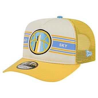 Unisex New Era White/Yellow Chicago Sky Banner Foam Front 9FIFTY A-Frame Adjustable Trucker Hat