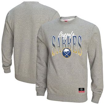 Women's Mitchell & Ness Heather Gray Buffalo Sabres Hockey Night Sweatshirt