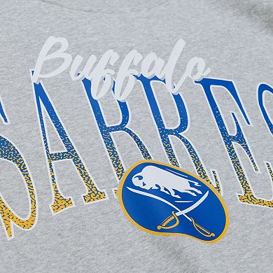 Women's Mitchell & Ness Heather Gray Buffalo Sabres Hockey Night Sweatshirt