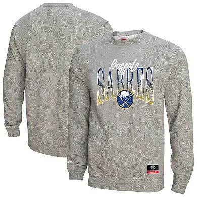 Women's Mitchell & Ness Heather Gray Buffalo Sabres Hockey Night Sweatshirt