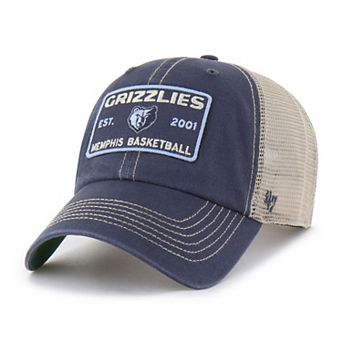 Men's '47 Navy/Tan Memphis Grizzlies Wabash Patch Clean Up Adjustable Hat