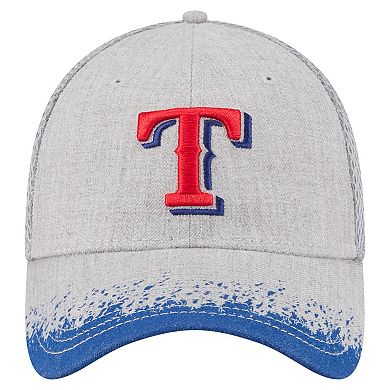 Men's New Era Gray Texas Rangers Visor Paint Splatter 39THIRTY Flex Hat