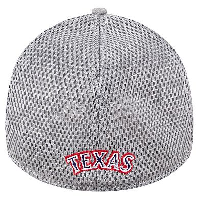 Men's New Era Gray Texas Rangers Visor Paint Splatter 39THIRTY Flex Hat