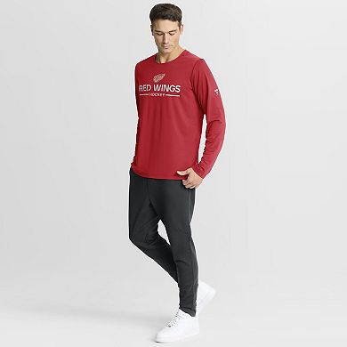 Men's Fanatics Red Detroit Red Wings Authentic Pro Centennial Rink Tech Long Sleeve T-Shirt