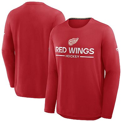 Men's Fanatics Red Detroit Red Wings Authentic Pro Centennial Rink Tech Long Sleeve T-Shirt