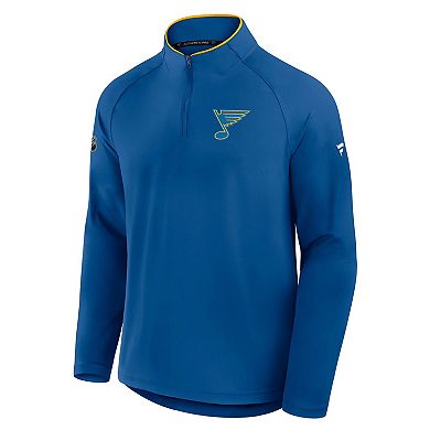 Men's Fanatics Blue St. Louis Blues Authentic Pro Rink Training Quarter-Zip Pullover